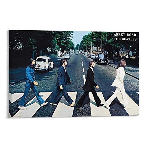 LIULANG Poster Beatles Abbey Road – Impression sur toile – Décoration moderne pour chambre familiale – 40 x 60 cm - Les Beatles, Paul McCartney, John Lennon, RIngo Starr, George Harrison LIULANG Poster Beatles Abbey Road - Impression sur toile - Décoration moderne pour chambre familiale - 40 x 60 cm