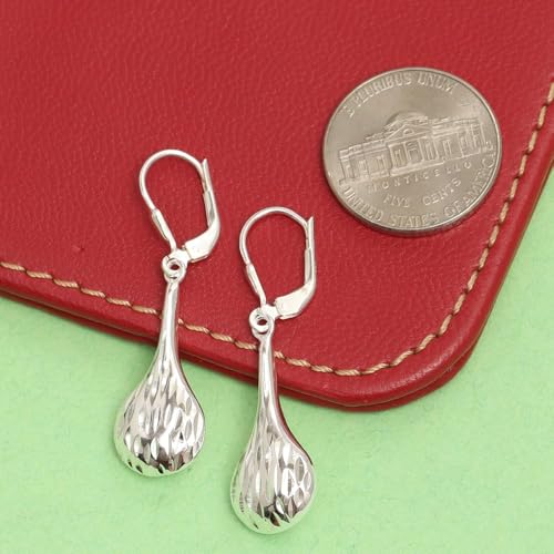 Image of TRUESILVER ACPL 925 Sterling Silver Drop Earrings for Women & Girls | BIS Hallmarked Elegant Dangle Earrings | Stylish Leverback Everyday & Gift Jewelry