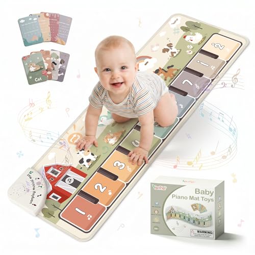 Baby Toys Musical Play Mat Toys for 1 2 3 Year Old Boys Girls Piano Mat with 9 Piano Keyboard Recording & Playback Function for Toddler Toys Baby Sensory Toys Baby Boy Girl Gifts