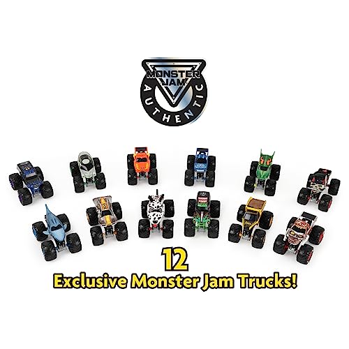 Image of Monster Jam, Official 12-Pack of 1:64 Scale Die-Cast Monster Trucks for Boys and Girls, Kids Toys for Ages 4 and Up, Amazon Exclusive