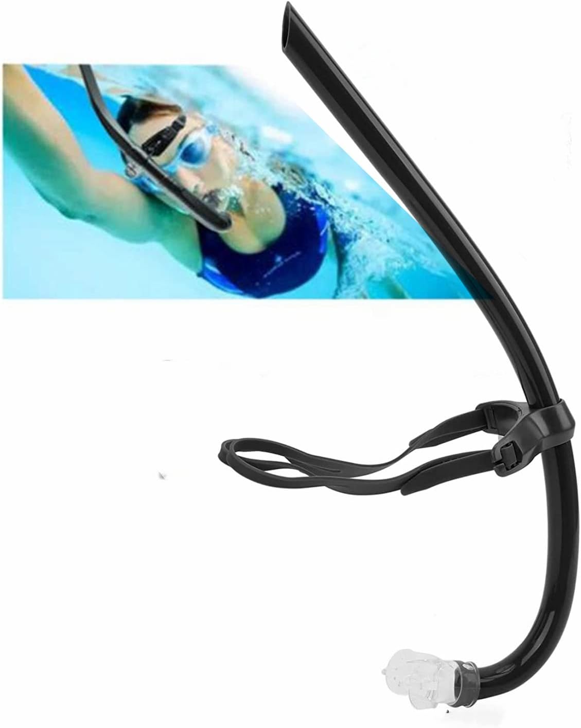 Diving Dry Snorkel,Swimmer Training Snorkel Lap with Head Bracket