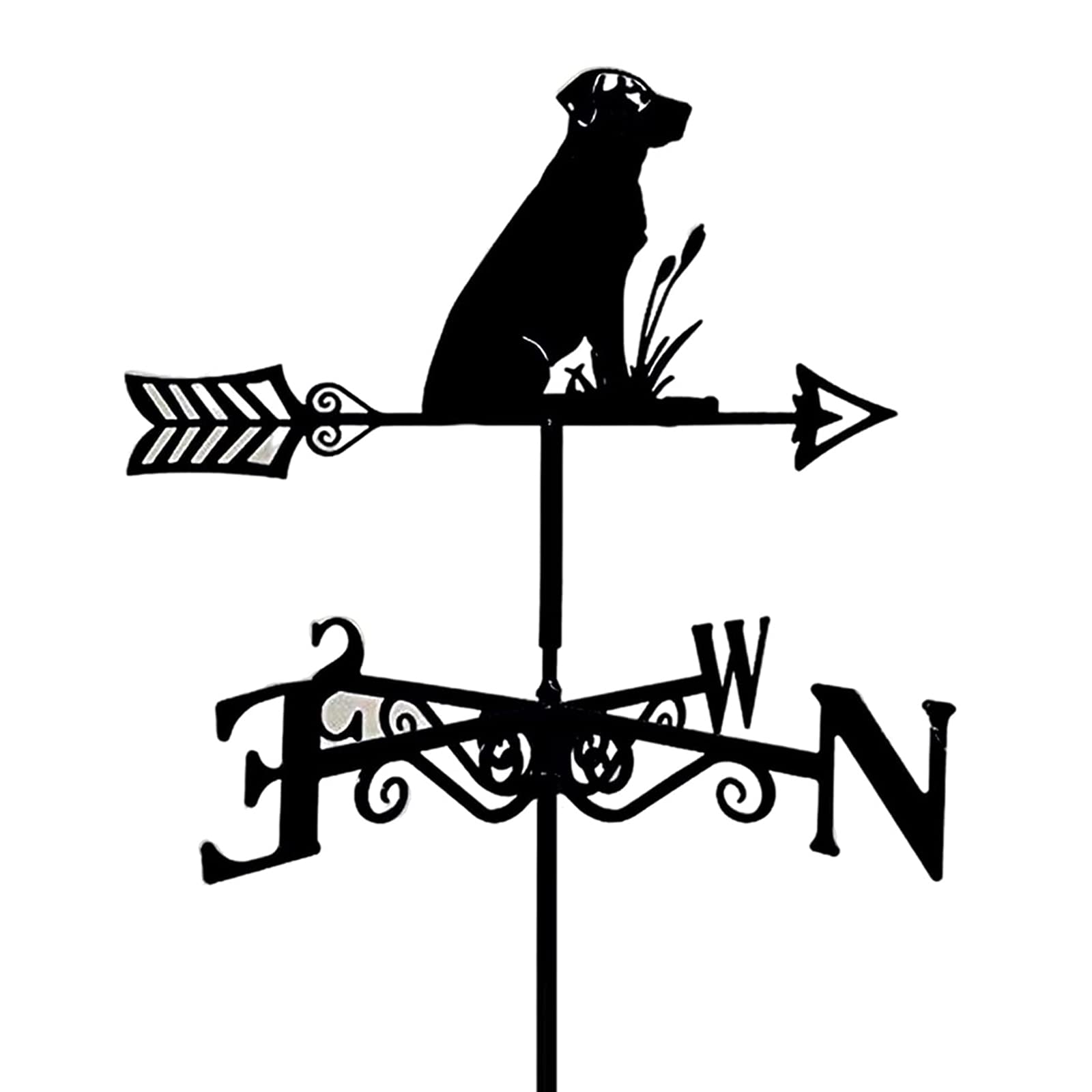 WIQUYBML Metal Weather Vanes Weathercock Wind Direction Indicator for Garden Decor Roof Outdoor Vane/Dog/35 * 50Cm