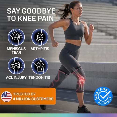 Image of Modvel 2 Pack Knee Brace for Women - Knee Support for Walking, Knee Compression Sleeves for Pain Relief, Knee Sleeves for Women, Knee Brace for Sports, Workouts & Arthritis