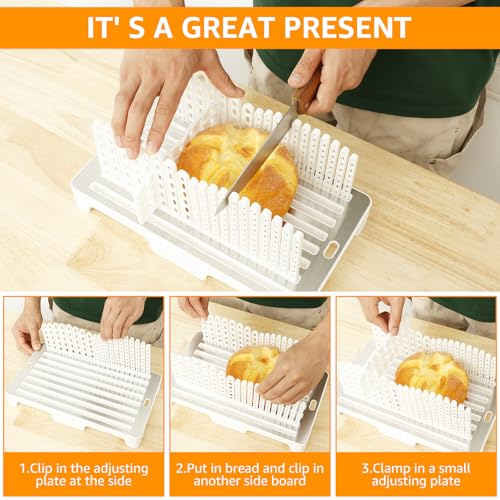 MENIBBLER Bread Slicer for Homemade Adjustable Width Bread Cutting Guide with Crumb Tray Foldable and Compact Sourdough Cutter Slicer Slicing Tool for Loaf Sourdough Rounds Sandwich - Image 7