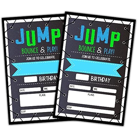 CLIRBE Trampoline Jump Birthday Party Invitations Cover