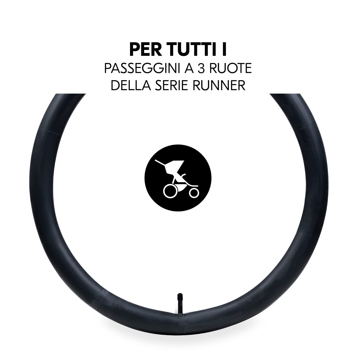 hauck Camere d'Aria di Ricambio per Passeggini - 2x da 16" e 1x da 12" - Compatibile con Passeggino a 3 Ruote Runner, Runner 2 e Runner 3-2 Tiragomme Inclusi