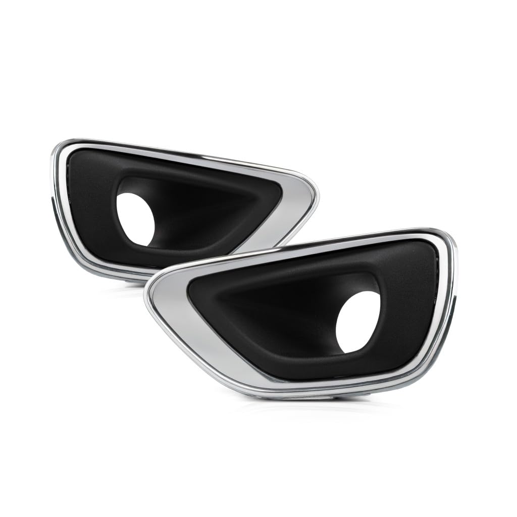 KarParts360 For Jeep Grand Cherokee 2014 2015 2016 Fog Light Trim Driver And Passenger Side | Pair | Front | Laredo/Limited/Overland | Chrome/Black |