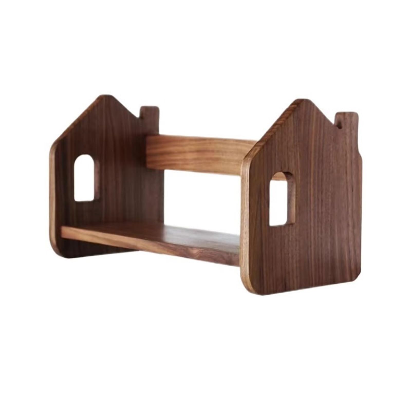 XUJUAN-0227 Bookshelf Countertop Creativity Organizer Rack Black Walnut Small Bookshelf for Home Officee Dormitory