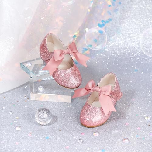 Image of PHIRAMIN Tollder Girl Dress Shoes - Little Girl Ballet Flats for Wedding Party