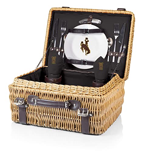 NCAA Wyoming Cowboys Champion Picnic Basket with Deluxe Service for Two