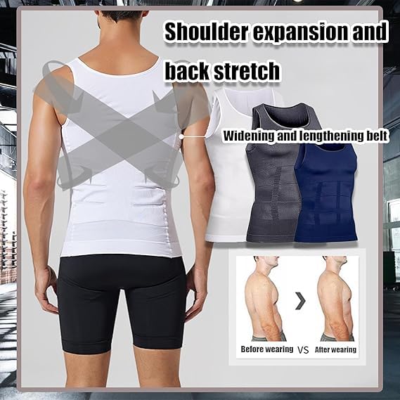 SelureWear - Selure Shaping Tank 2.0 Men,Selurewear Compression Shirt,High Elastic Men Breathable Tummy Vest3