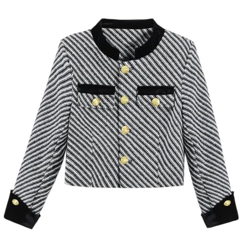 Veste courte texturée à boutonnage simple et finitions patchwork