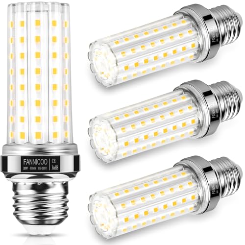 FanNicoo LED Corn Light Bulb 150W Equivalent 2500 Lumen 4000K Neutral White 20W E26/E27 Base Non-dimmable Ceiling Fan Corn Lighting for Home Garage Warehouse Indoor LED Corn Bulbs Pack of 4