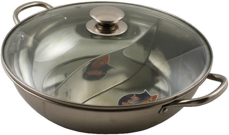 VIER Stainless Steel Yin Yang Hot Pot Cookware Set Shabu Shabu (Induction Compatible)
