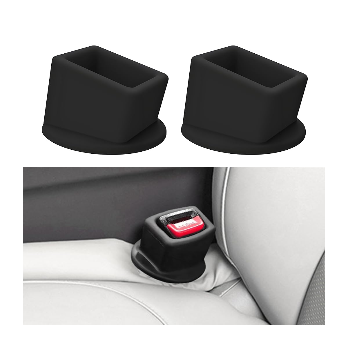 Bittwee Seat Belt Buckle Holder Car Seatbelt Fixer, Black