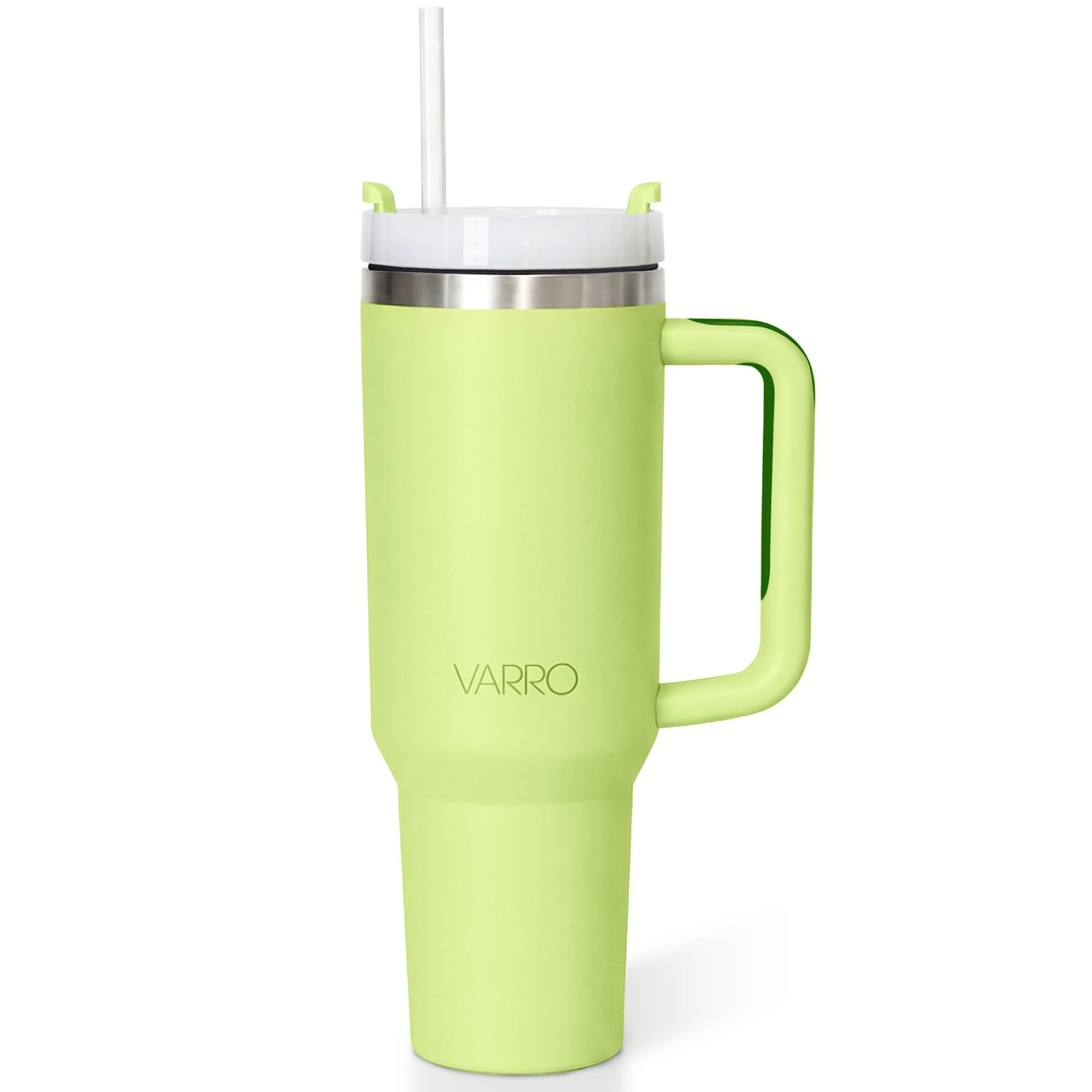 Varro 40oz Insulated Water Bottle with Handle & Straw – Stainless Steel, Large Capacity, Keeps Drinks Cold for Hours