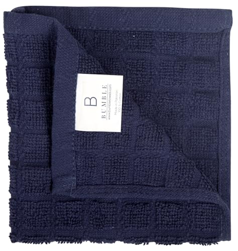 Image of Bumble Dish Cloths (6 Pack) | 12 inch x 12 inch | 100% Cotton Kitchen Towels | 405 GSM | Soft, Highly Absorbent & Durable Dish Towels for Kitchen | Navy