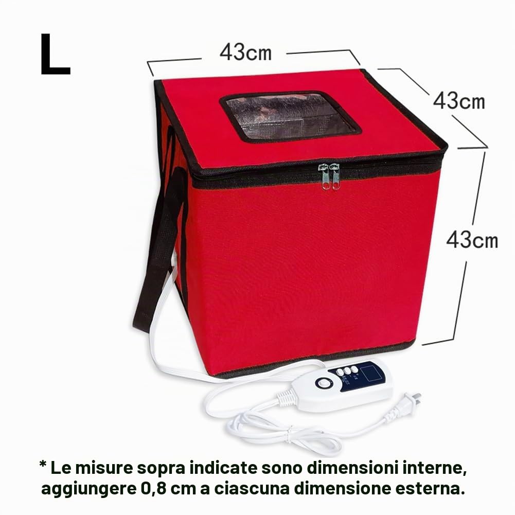 Scatola per lievitazione con riscaldatore, borsa per fermentazione pieghevole, barattolo riutilizzabile per pasta acida, kit di strumenti per la preparazione del pane con controllo della temperatura