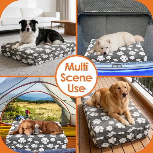 Deuson Bezüge für Hundebetten,Bezug Hundebett,Hundebett Bezug Ersatz,Wasserdichter,Weicher Samtbezug für Hundekissen,Waschbar,91x69x20 cm/112x89x20 cm(XL)