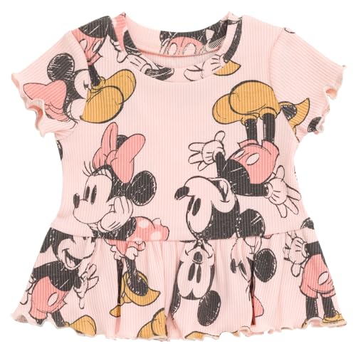 Image of Disney Girls' 2-Piece T-Shirt and Shorts Set for Baby & Kids | 2-Piece Coordinated Set, Comfortable Ribbed Knit, Easy Pull-On Elastic Waist, Soft Cotton Blend Fabric