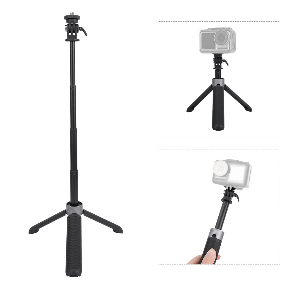 Action Camera Treppiede Pieghevole Asta per Selfie Asta di Prolunga Maniglia Antiscivolo per Fotografia All'aperto