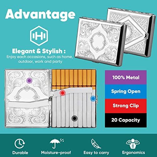 Hikeep Cigarette Case For Regular, King Size, 100'S, Can Hold 20 Cigarettes - Set Of 2 #TOP3