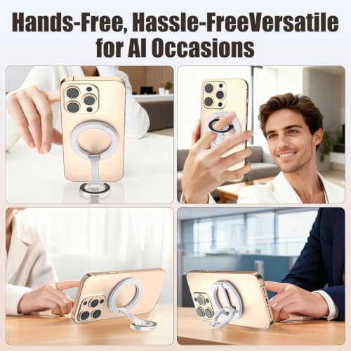 Image of Magnetic Phone Ring Grip for MagSafe Compatible with iPhone Samsung(Silver)
