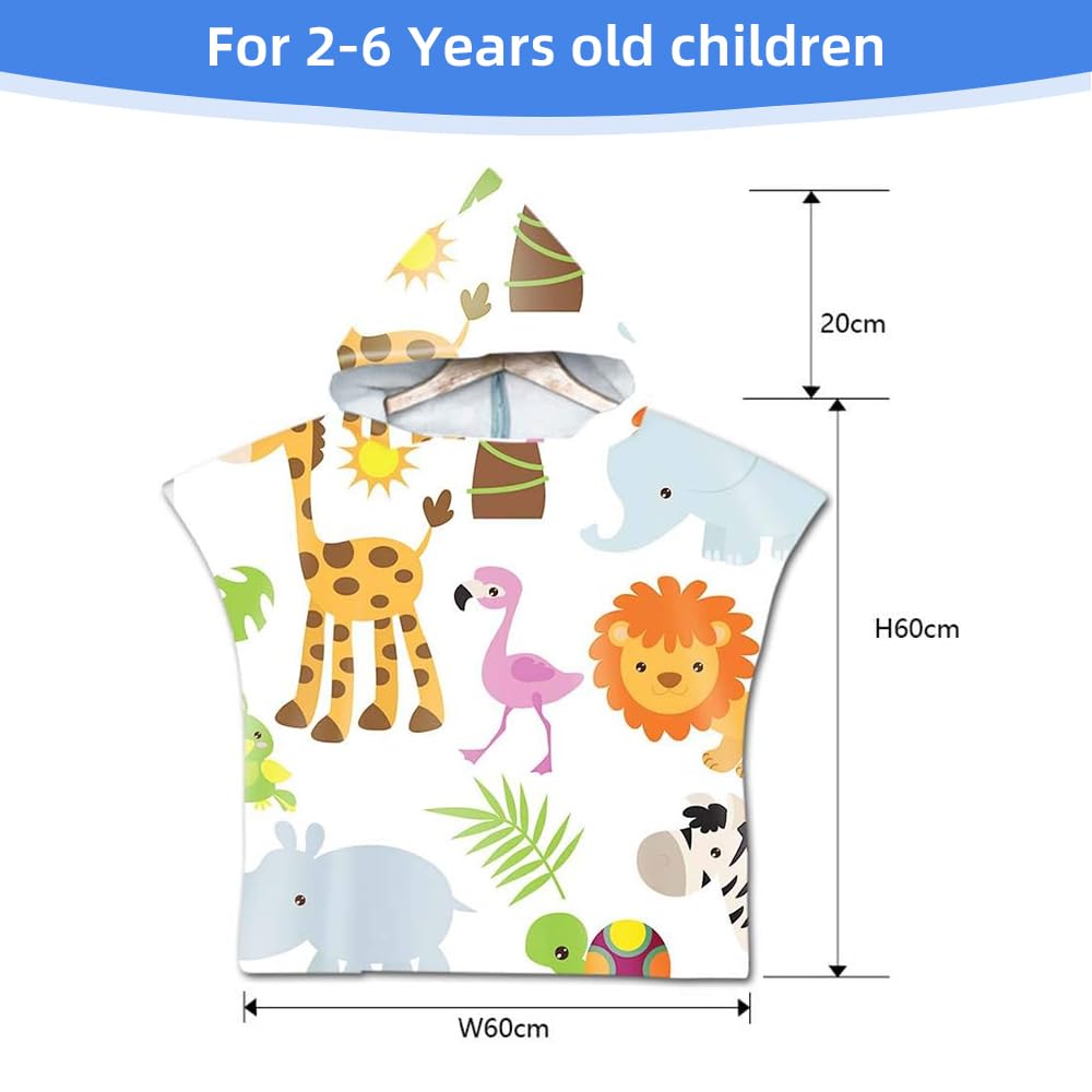 Treer Children Beach Towel Robe Bathrobe Poncho - Image 3
