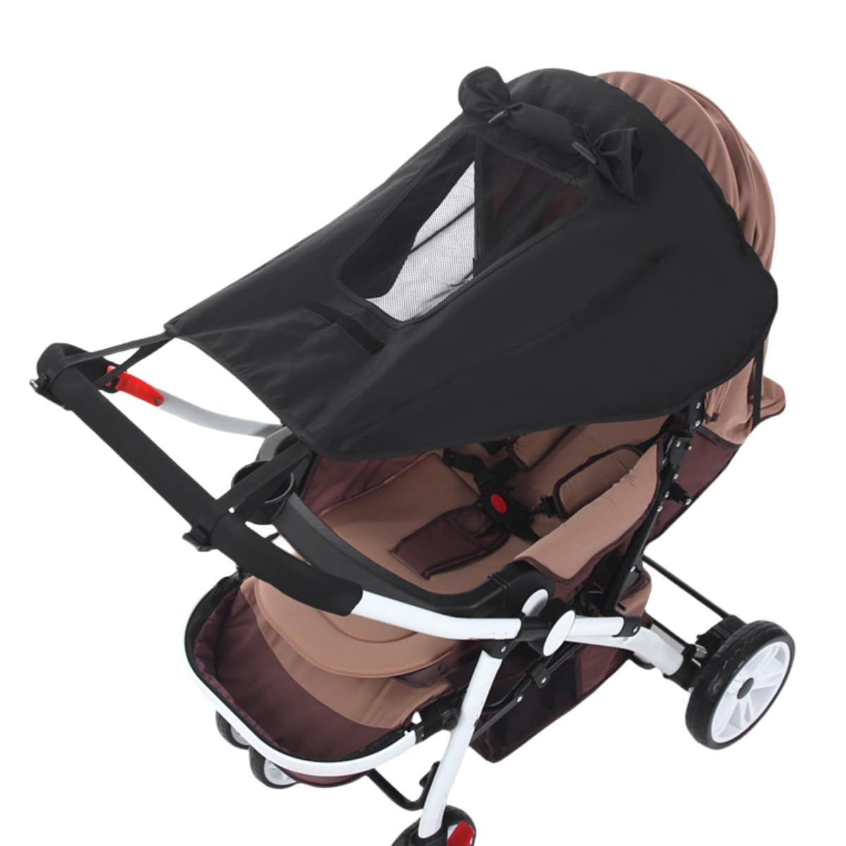 UPF 50+ Baby Stroller Sun Shade UV Sun Protection Extension Cover with See Through Waterproof Breathable Pushchair Blackout Rain Cover Shield Canopy for Pram Stroller Accessory Easy Install