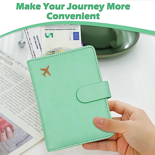 Image of Melsbrinna Rfid Passport Holder for Travel women /Men, Cute Passport Wallet Rfid Blocking Card Slots, Rfid Passport Cover /CaseTravel Wallet, Passport Book Holder (1, Green3)