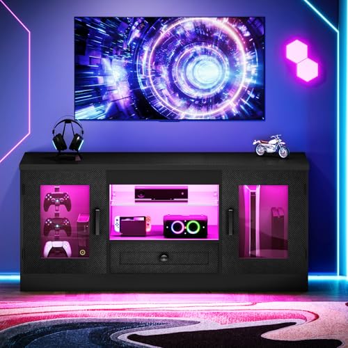 Concho Meuble TV Noir 106 cm pour TV de 55