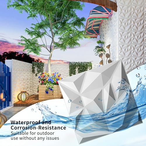 Image of Art3d 100 Pack Decorative 3D Wall Panels, 19 Sq.Feet PVC Interior Wall Decor, 11.8 inchx11.8 inch, White