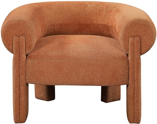 Sillón Art Deco Tela Naranja Oscuro miniatura 5