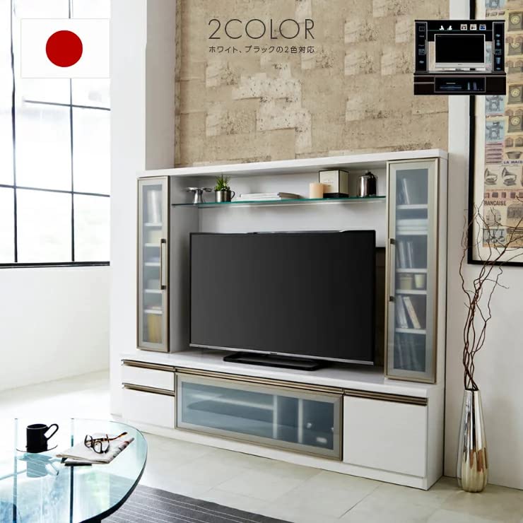 Amazon｜日本製 ハイタイプ 幅180cm テレビボード 光沢 【開梱設置付き