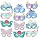 Falafoty 12PCS Meerjungfrau Masken Kinder Tierische Papiermasken, Meerjungfrau Dress Up Cosplay Masken, Meerjungfrau Party Maske Für Maskerade Unterwasserwelt Thema Geburtstag Party Kostümezubehör