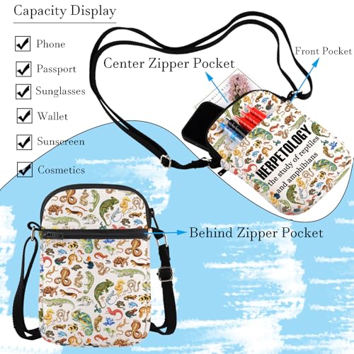 WCGXKO Herpetology Reptiles Gift Gecko gift Reptile Merch Present Messenger Bag Zoology Crossbody Bag3