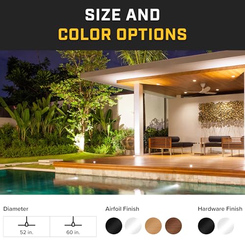 Image of Big Ass Fans Haiku Coastal 52 inch Smart Outdoor Ceiling Fan with Remote for Indoor & Covered Patio, Coastal-Rated, Corrosion-Resistant, Matte White