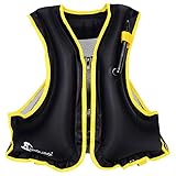 APPMOO Snorkel Vest Inflatable Floatage Jackets Snorkeling Vest for Adults, Kayaking Buoyancy Vest, Portable Buoyancy Vest, Diving Surfing Swimming Outdoor Water Sports Diving Swimming (for 80-220lbs)