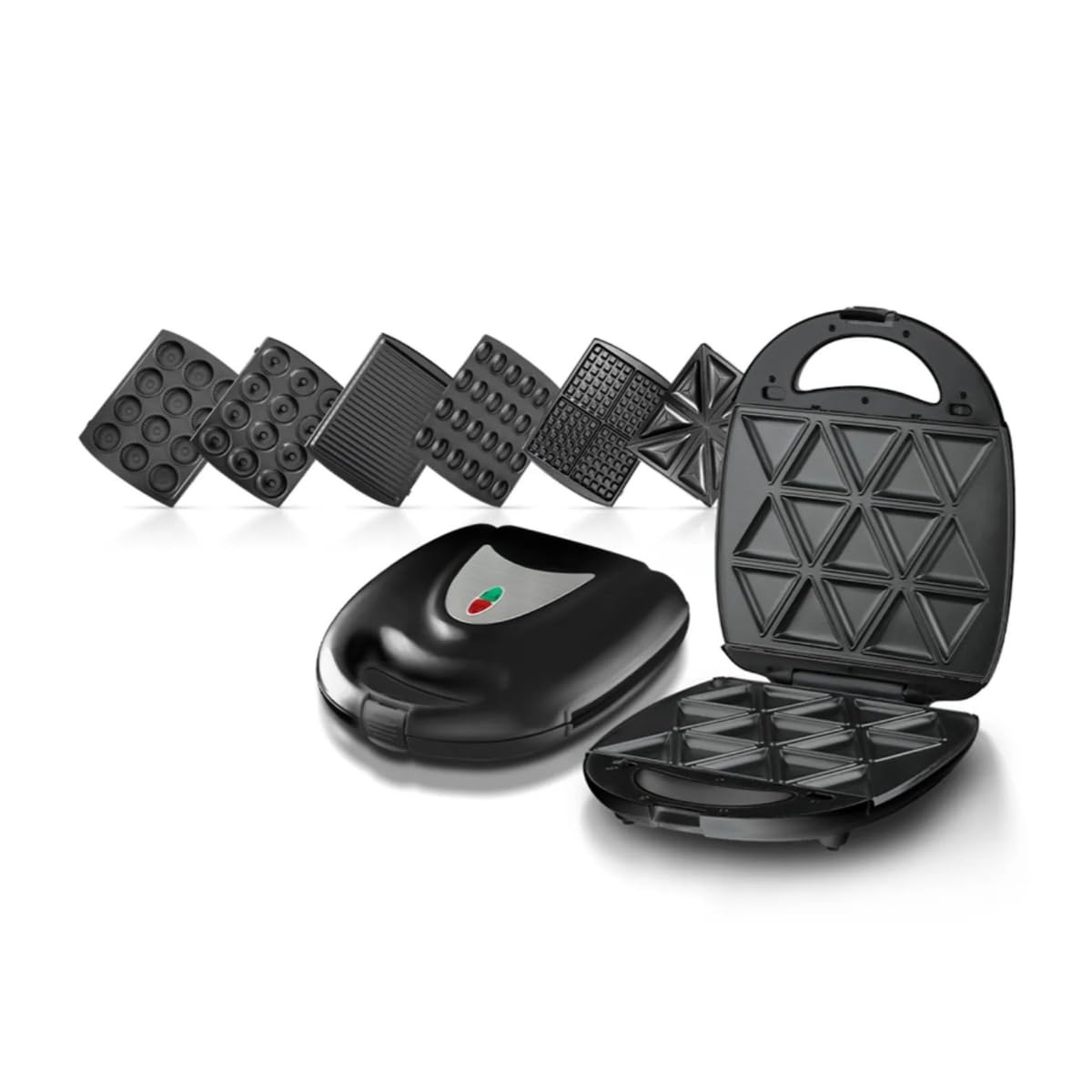 3-in-1 Waffle, Sandwich & Pancake Maker | Electric Grill, Toaster, Donut & Cupcake Maker | Mini Panini Press, 4-Slice Breakfast Maker | Kitchen Appliances for Home | Multi-Function Waffle Iron Grill