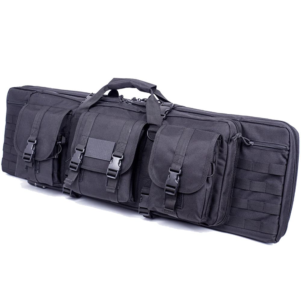 Funda Escopeta Caza,Funda para Carabinas Bolsa para Rifle Funda para Transporte De Armas,Bolsa TáCtica con Correa De Hombro Funda De Nylon para Caza Pesca,Black-108cm/42.5in
