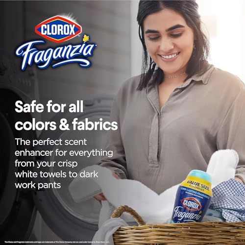 Image of Clorox Fraganzia Laundry Scent Booster Crystals, In-Wash Fragrance Beads for Fresh-Smelling Clothes & Linens, Safe for All Fabrics & Colors, Easy-Pour Bottle, Ocean Scent, 70 Oz - 6 Pack
