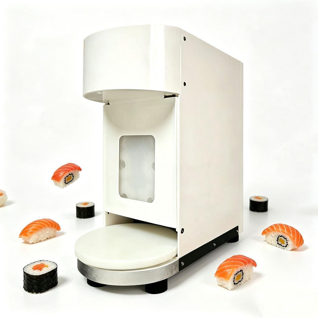 Automatic Sushi Forming Machine,Adjustable Rice Ball Density Onigiri Maker 1200 PCS/H Output Sushi,Commercial Rice Ball Maker Density Adjustable,Round Sushi Rolling Machine for Restaurants/Buffet