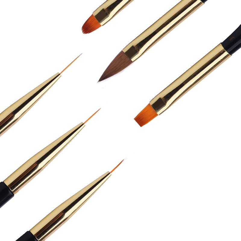 3Pcs Acrylic French Stripe Nail Art Liner Brush Set 3D Tips Manicuring Ultra-Thin Line Drawing Pen Gel Brushes Painting Tools Stylish