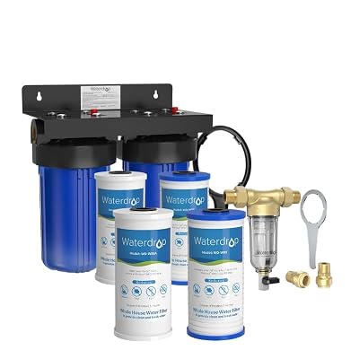 Waterdrop WD-WHF21-PG 2-Stage Whole House Filter System with FXHTC AP810 Filter and WD-RPFK Spin Down Sediment Filter, Bundle