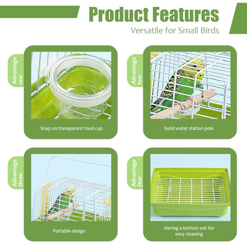 Bird Travel Carrier Tragbarer Vogelträger -Reisekäfig mit Griff und Bodennetz, leicht zu versammeln – Bild 6