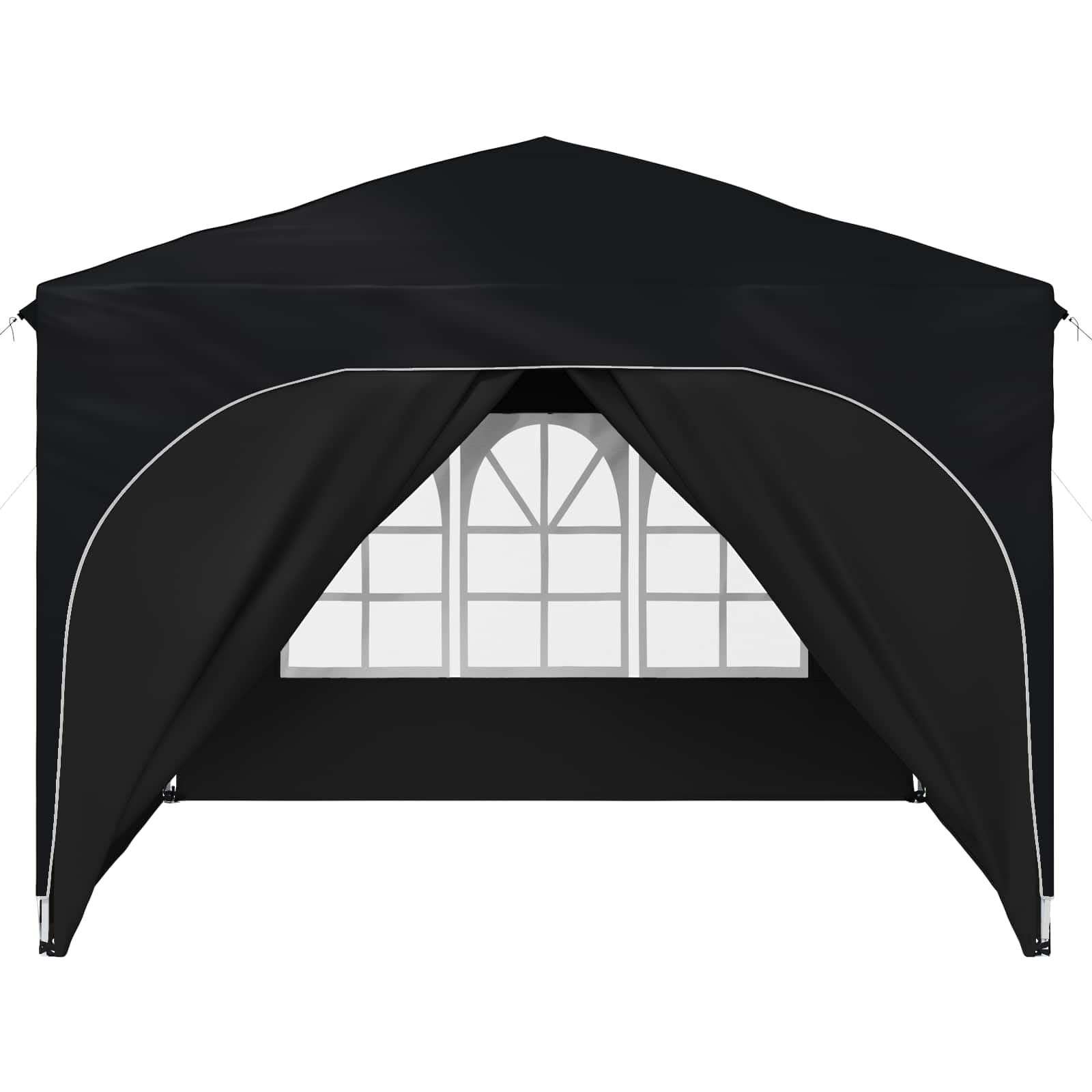 Namiot imprezowy Pop-up 290 x 290 x 245 cm, antracytowy, składany, wodoszczelny, z ochroną UV, stabilny namiot ogrodowy z 4 ściankami bocznymi, składany, na kemping, taras