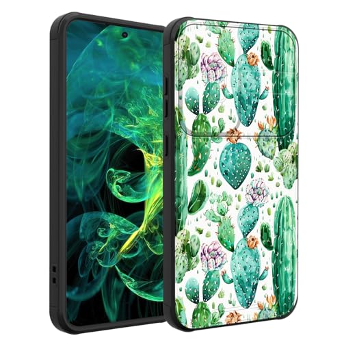 smauncucn for Galaxy S26 Plus Case with Slide Camera Cover,Heavy Duty Dual Layer Hybrid Shock Proof Protective Rugged Bumper Case for Samsung Galaxy S26 Plus 6.7" 2026,Cute Cactus