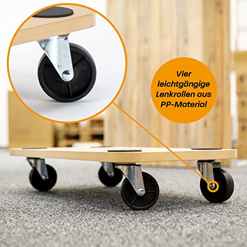 Hinrichs 2X Transportroller 58 x 30cm - Transport Rollbrett für Umzug & Werkstatt - Rollwagen Transport - Möbelroller Schwerlast max. 200 kg Tragkraft - Transporthilfen für Möbel - Transportbrett