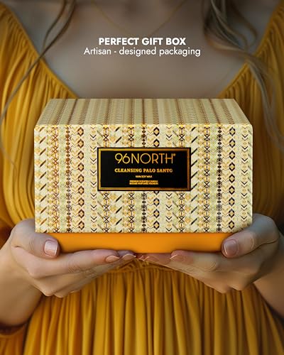 96NORTH-Luxury-Palo-Santo-Candle-Large-3-Wick-Jar-Candle-Up-to-50-Hours-Burning-Time-100-Natural-Soy-Wax-Relaxing-Aromatherapy-Aesthetic-Candles-Housewarming-Gift-for-Men-and-Women 96NORTH Luxury Palo Santo Candle Large 3 Wick Jar Candle Up to 50 Hours Burning Time 100 Natural Soy Wax Relaxing Aromatherapy Aesthetic Candles Housewarming Gift for Men and Women