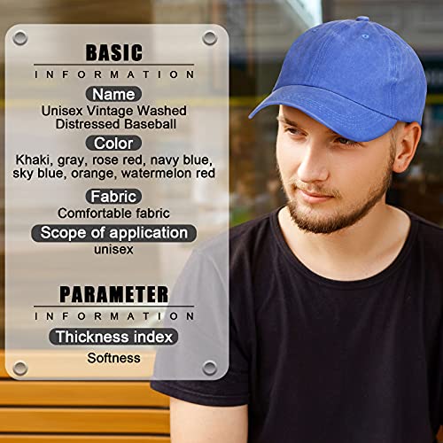 Image of Geyoga 7 Pieces Unisex Vintage Washed Distressed Baseball Hat Baseball Cap for Dad Twill Adjustable Hat